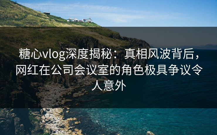 糖心vlog深度揭秘:真相风波背后,网红在公司会议室的角色极具争议令人意外
